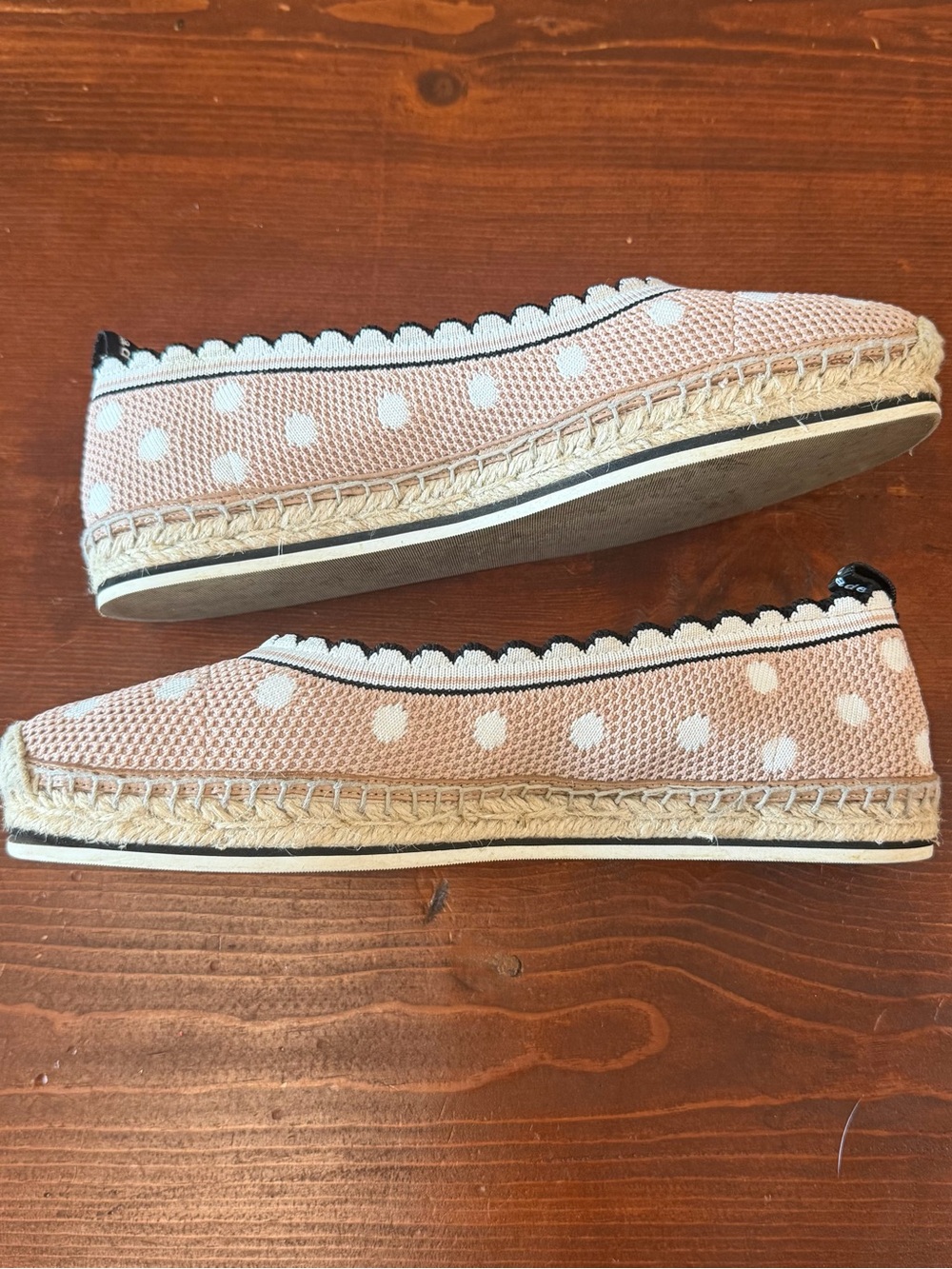 Kate Spade Knottingham Pink Polka Dot Espadrille Flats 8.5